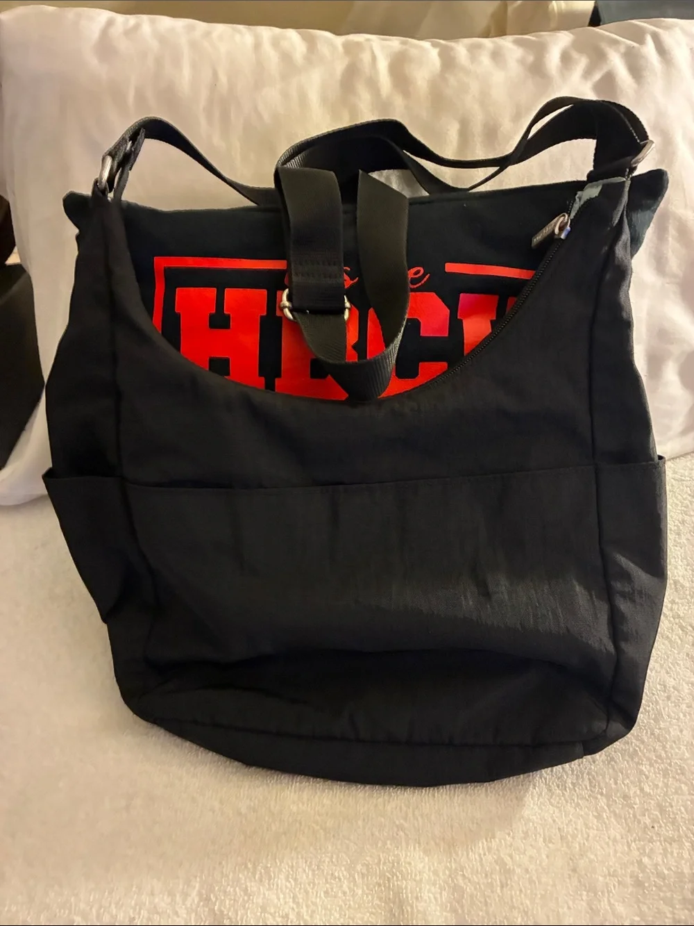 Baggallini Black hobo Crossbody Bag  blue lining